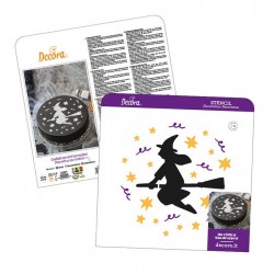 Μάγισσα - Διακοσμητικό Στένσιλ -  25εκ Διάμετρο