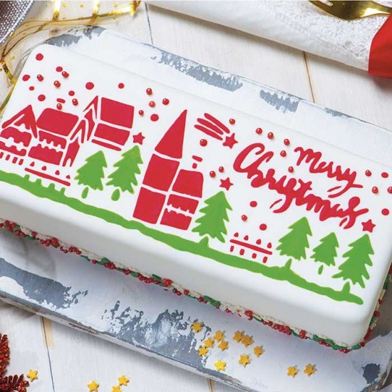 Stencil Χριστουγεννιάτικο 28 x 10cm για κορμό