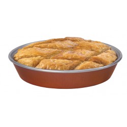 Μπρονζέ Ταψάκι αλουμινίου για σιροπιαστά 22 x 4εκ.