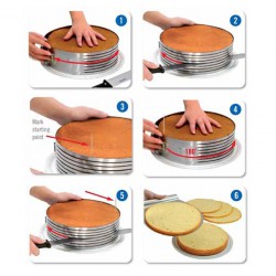 Τσέρκι Στρογγυλό Πτυσσόμενο για Κοπή Παντεσπανιού 24-30εκ. 8,5εκ. Ύψος 