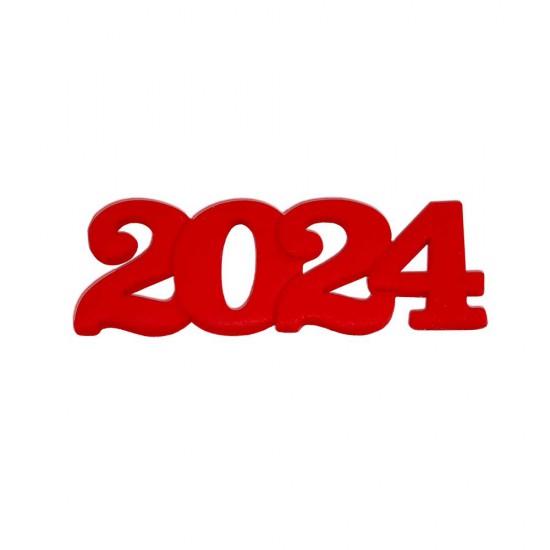 2024 Διακοσμητικά Ζαχαρόπαστας 12x4εκ. - Κόκκινο 3Τεμ. & 100Τεμ.