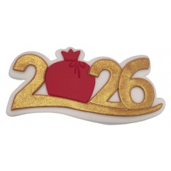 2026 Διακοσμητικά Ζαχαρόπαστας 15x7εκ. - Χρυσό 10Τεμ