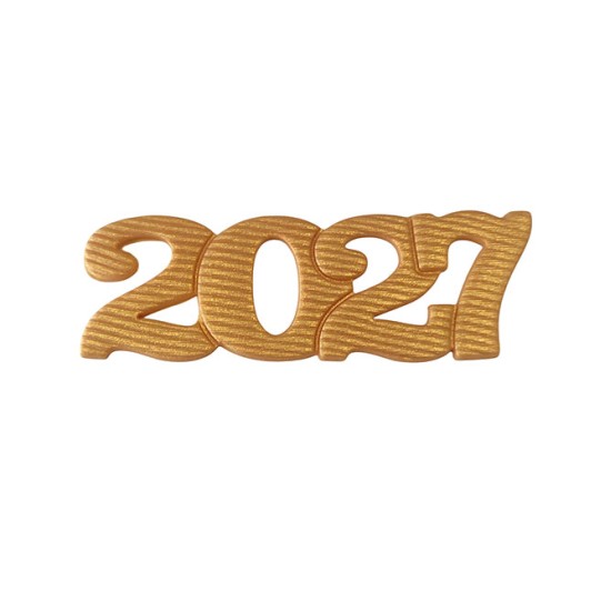 2027 Διακοσμητικά Ζαχαρόπαστας 12x4εκ. - Χρυσό 3Τεμ.