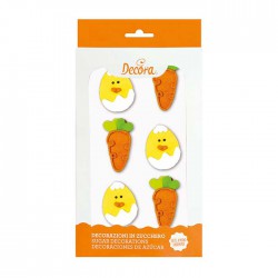 Κοτοπουλάκι και Καρότο- Διακοσμητικά Ζάχαρης-6Τεμ.