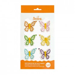 Πεταλούδες - Διακοσμητικά Ζάχαρης-6Τεμ.