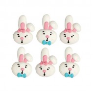 Λαγουδάκια- Διακοσμητικά Ζάχαρης-6Τεμ.