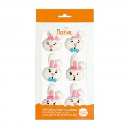 Λαγουδάκια- Διακοσμητικά Ζάχαρης-6Τεμ.