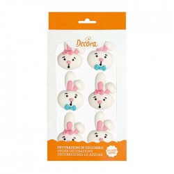 Λαγουδάκια- Διακοσμητικά Ζάχαρης-6Τεμ.