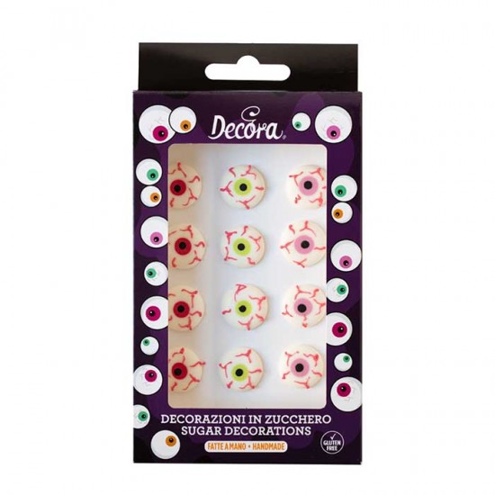 Τρομακτικά Μάτια Halloween - Διακοσμητικά Ζάχαρης - 12Τεμ.