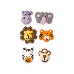 Ζώα της ζούγκλας 5εκ.- Διακοσμητικά Ζάχαρης-6Τεμ. 