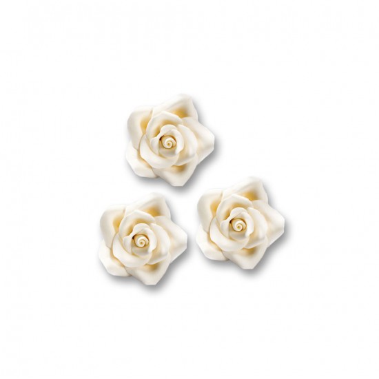 Τριαντάφυλλα Ζάχαρης μεσαία 3,5εκ. - Λευκά 3Τεμ.