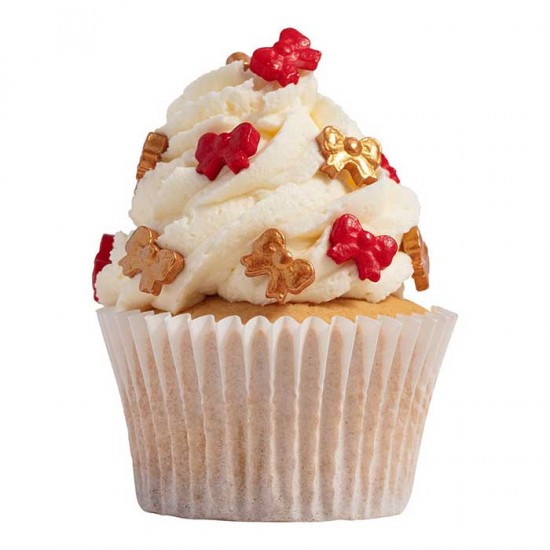 Σχήματα ζάχαρης σε κόκκινο και χρυσό φιόγκο 25γρ.