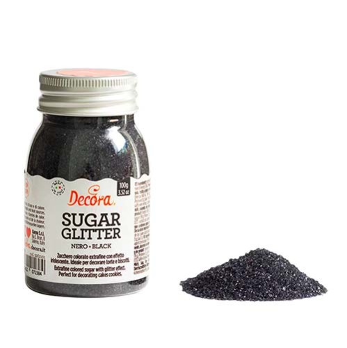 Glitter Ζάχαρης 100gr - Μαύρο - (Black Sugar Glitter)