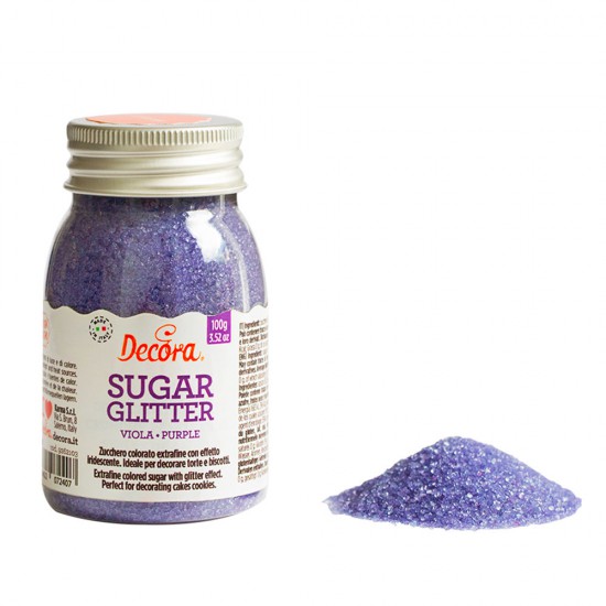 Glitter Ζάχαρης 100gr - Μωβ - (Violet Sugar Glitter)