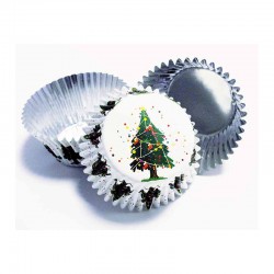 Θήκες αλουμινίου για Cupcakes Χριστουγεννιάτικο Δέντρο - 30 Τεμ