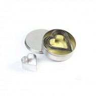 Inox Σετ 6 κουπάτ Καρδιές Λεία