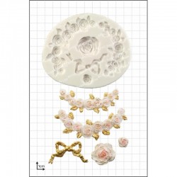 Καλούπι για Ζαχαρόπαστα - Σοκολάτα της FPC - Τριαντάφυλλο και Γιρλάντες από Τριαντάφυλλα