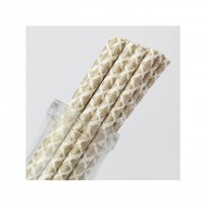 Χάρτινα Καλαμάκια Ντάμασκ Χρυσό Μεταλλιζέ