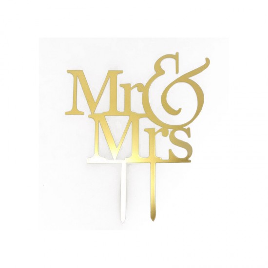 Χρυσό πλέξιγκλας Topper Mr & Mrs 12εκ. Σχέδιο 1
