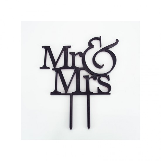 Topper Mr & Mrs 12εκ. Μαύρο πλέξιγκλας