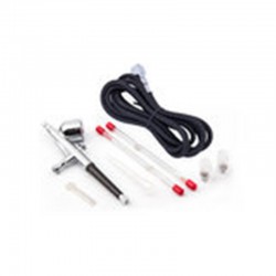 Σετ πιστόλι αερογράφου με 3 ακροφύσια και βελόνες, σωλήνα και θήκη μεταφοράς