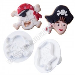 Κουπάτ Μπισκότων με έμβολο σχέδιο Πειρατής - Νεκροκεφαλή Σετ 2 τεμ.